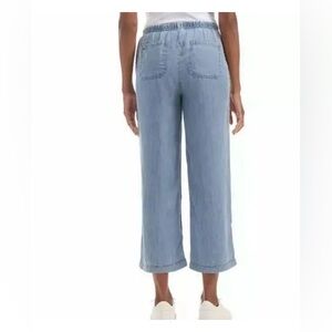 NWT Splendid Women's Cropped Wide Leg Drawstring Pants Blue L